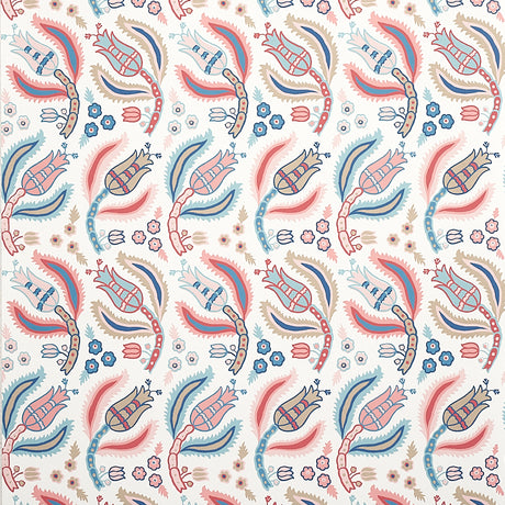 Schumacher Malabar Vine Rose & Delft Wallpaper - Eade's Wallpaper