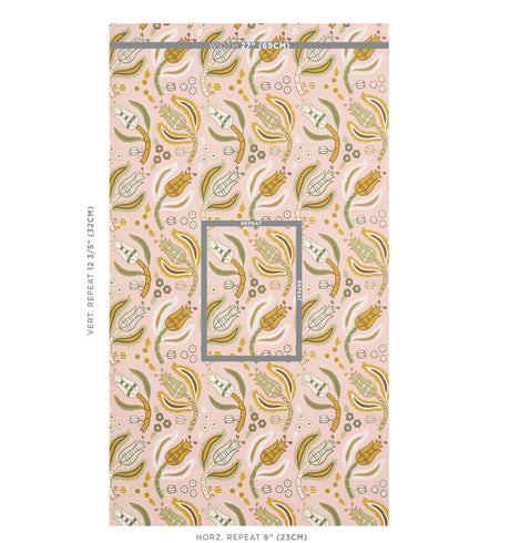 Schumacher Malabar Vine Blush Wallpaper - Eade's Wallpaper