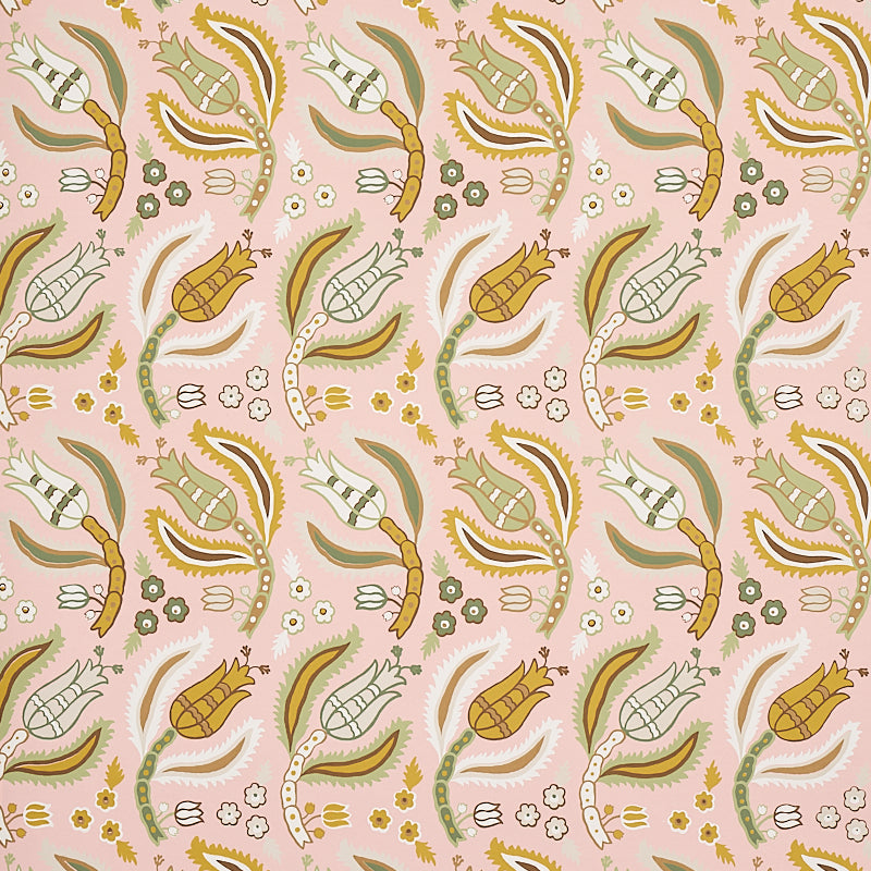 Schumacher Malabar Vine Blush Wallpaper - Eade's Wallpaper