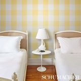 Schumacher Willa Check Large Yellow Wallpaper