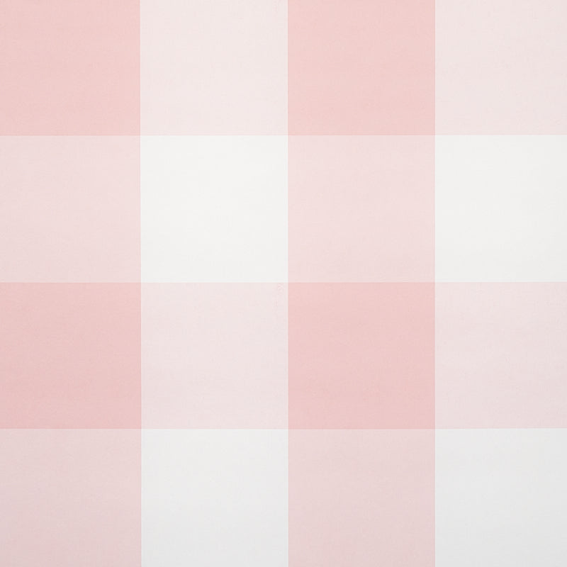 Schumacher Willa Check Large Pink Wallpaper