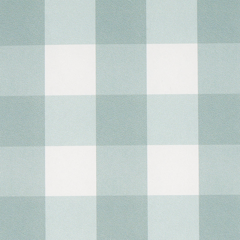 Schumacher Willa Check Small Seaglass Wallpaper