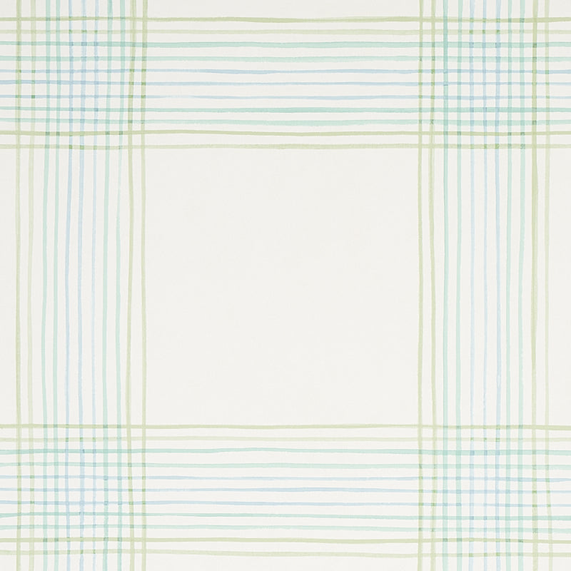 Schumacher Minerva Plaid Peacock Wallpaper
