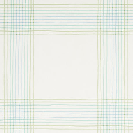 Schumacher Minerva Plaid Peacock Wallpaper - Eade's Wallpaper