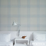 Schumacher Minerva Plaid Hyacinth Wallpaper - Eade's Wallpaper