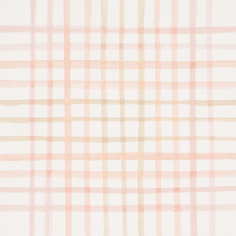 Schumacher Minerva Plaid Pink Wallpaper - Eade's Wallpaper