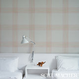Schumacher Minerva Plaid Pink Wallpaper - Eade's Wallpaper