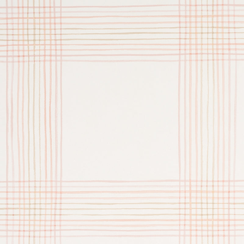 Schumacher Minerva Plaid Pink Wallpaper - Eade's Wallpaper
