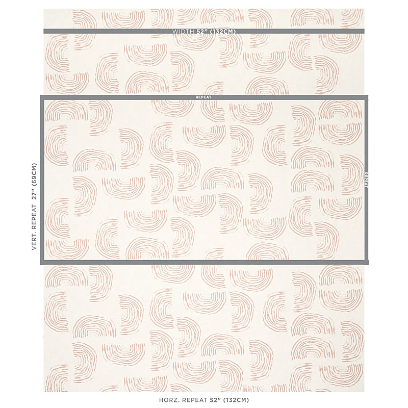 Schumacher Quansoo Coral On Ivory Wallpaper - Eade's Wallpaper