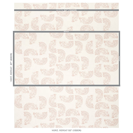 Schumacher Quansoo Coral On Ivory Wallpaper - Eade's Wallpaper