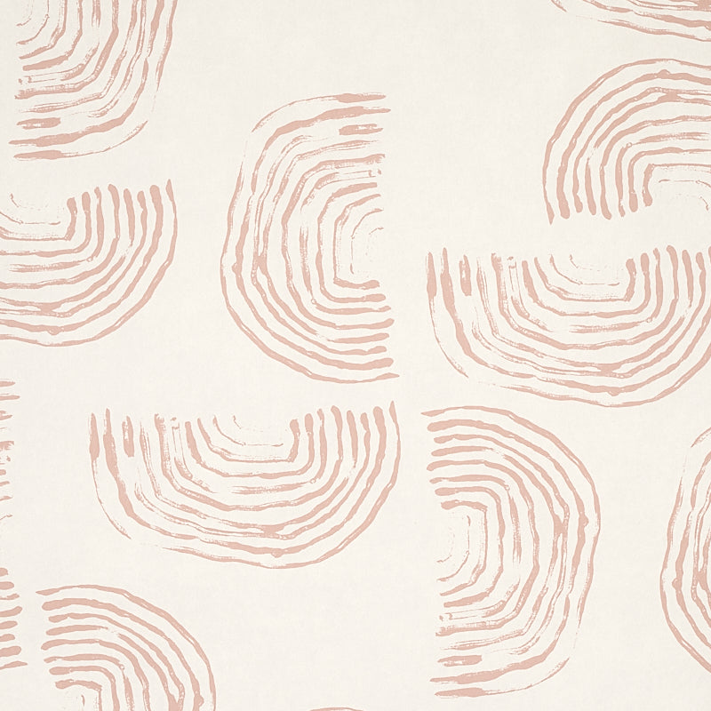 Schumacher Quansoo Coral On Ivory Wallpaper - Eade's Wallpaper