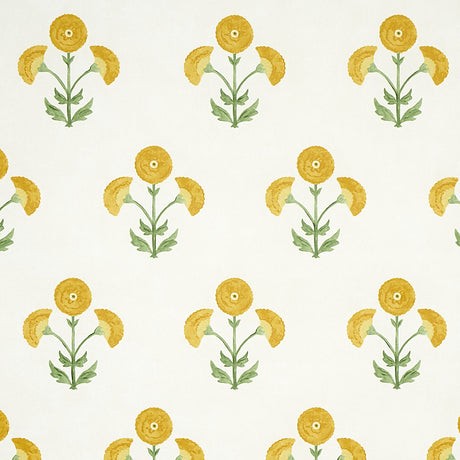 Schumacher Saranda Flower Marigold Wallpaper - Eade's Wallpaper