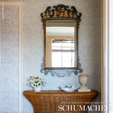 Schumacher Katama Blue On Ivory Wallpaper