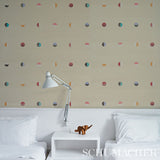 Schumacher Joshua Tree Hand Printed Sisal Multi On Ivory Wallpaper