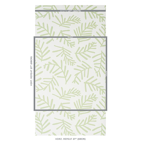 Schumacher Tiah Cove Sage Leaf Wallpaper - Eade's Wallpaper