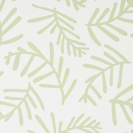 Schumacher Tiah Cove Sage Leaf Wallpaper - Eade's Wallpaper