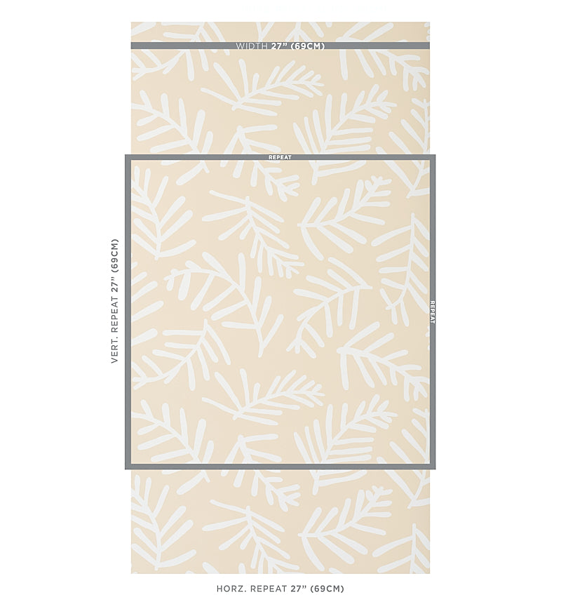 Schumacher Tiah Cove Ivory On Natural Wallpaper - Eade's Wallpaper
