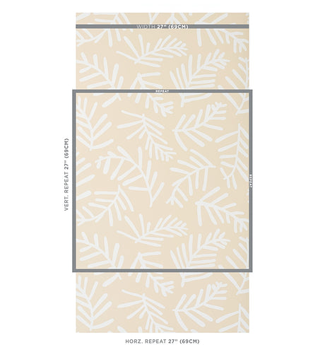 Schumacher Tiah Cove Ivory On Natural Wallpaper - Eade's Wallpaper