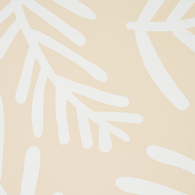 Schumacher Tiah Cove Ivory On Natural Wallpaper - Eade's Wallpaper