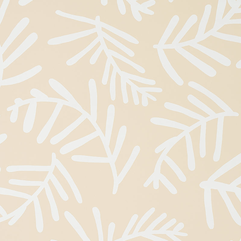 Schumacher Tiah Cove Ivory On Natural Wallpaper - Eade's Wallpaper