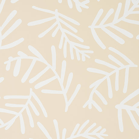 Schumacher Tiah Cove Ivory On Natural Wallpaper - Eade's Wallpaper