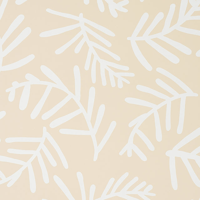 Schumacher Tiah Cove Ivory On Natural Wallpaper - Eade's Wallpaper