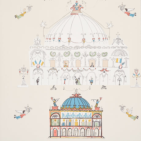 Schumacher Opera Ivory Wallpaper - Eade's Wallpaper