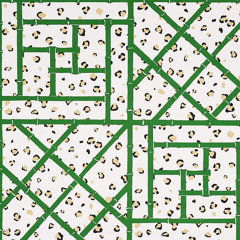 Schumacher Fancy Beast Safari Green/Ivory Wallpaper