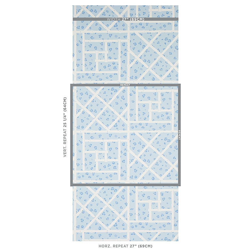 Schumacher Fancy Beast Sky Blue Wallpaper