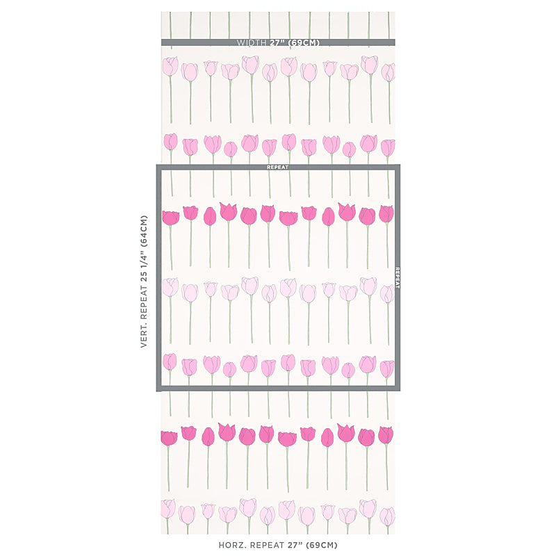Schumacher Edie Pink Ladies Wallpaper