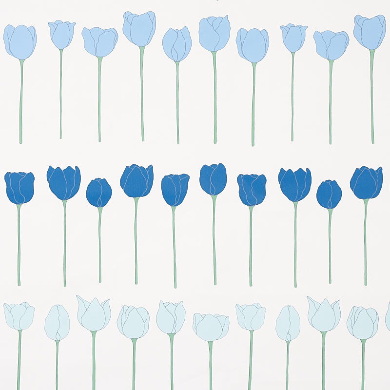 Schumacher Edie Blue Parrot Wallpaper