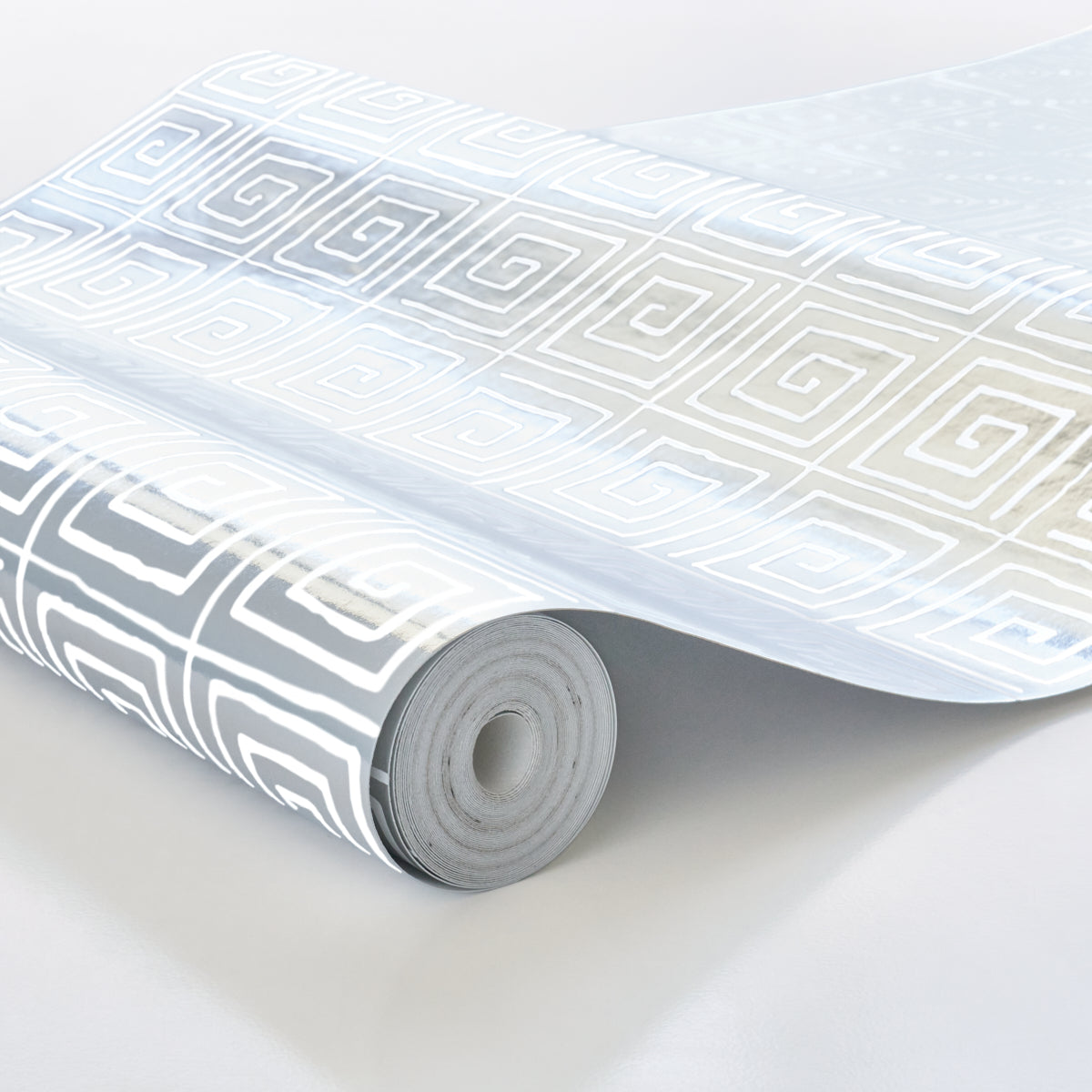 Schumacher Trousdale Metallic Platinum Blanc Wallpaper - Eade's Wallpaper