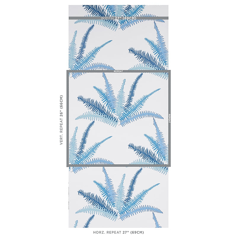 Schumacher Canyon Ferns Lagoon Wallpaper