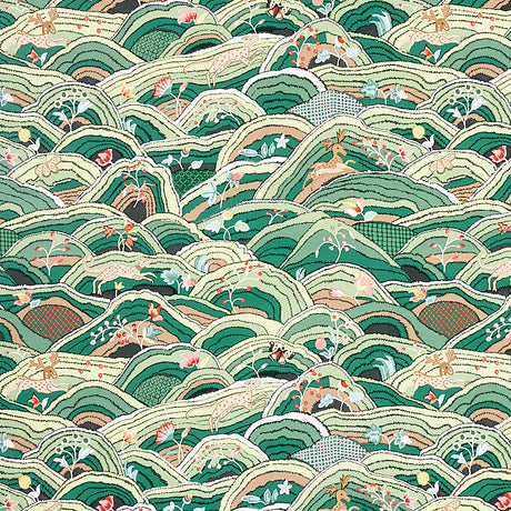 Schumacher Rolling Hills Green Wallpaper - Eade's Wallpaper