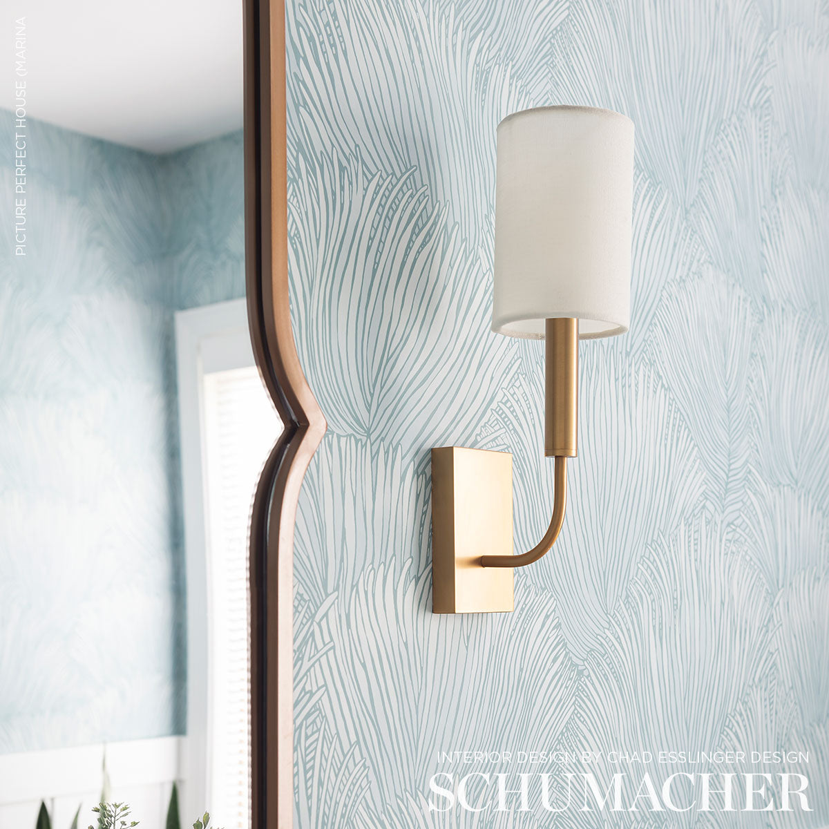 Schumacher Fondale Aqua Wallpaper