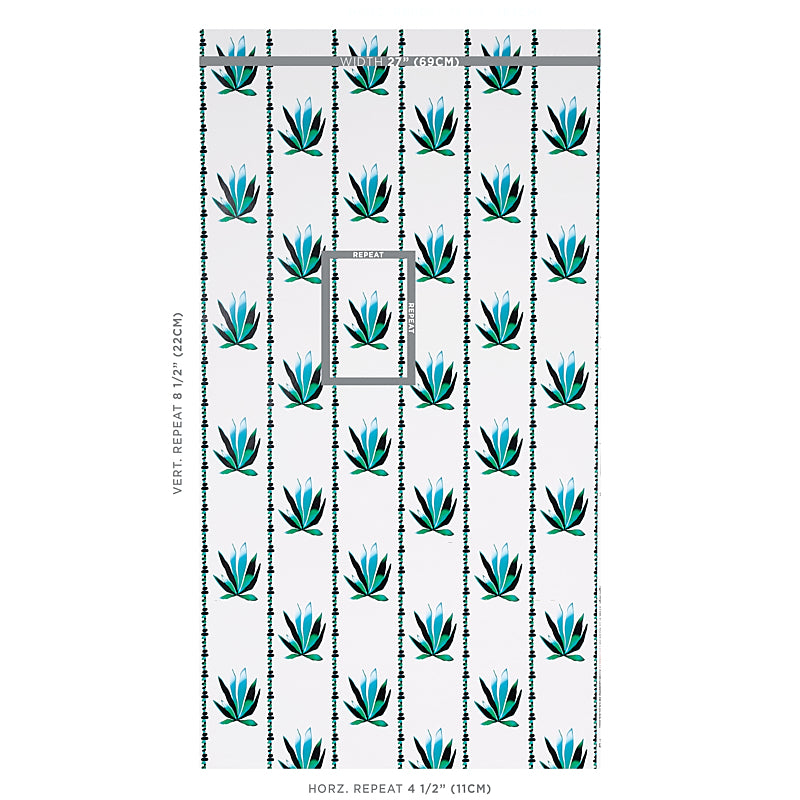 Schumacher Agave Stripe Lanai Wallpaper