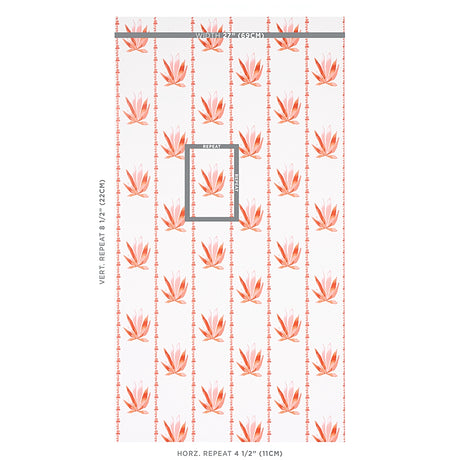 Schumacher Agave Stripe Grapefruit Wallpaper