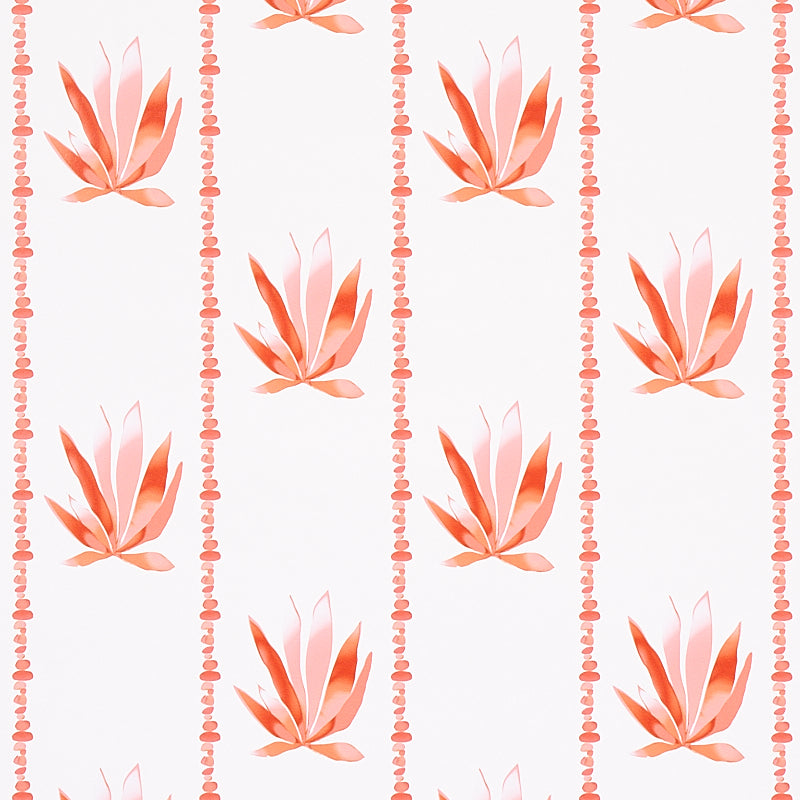 Schumacher Agave Stripe Grapefruit Wallpaper