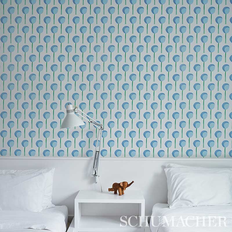 Schumacher Topiary Bluebell Wallpaper - Eade's Wallpaper