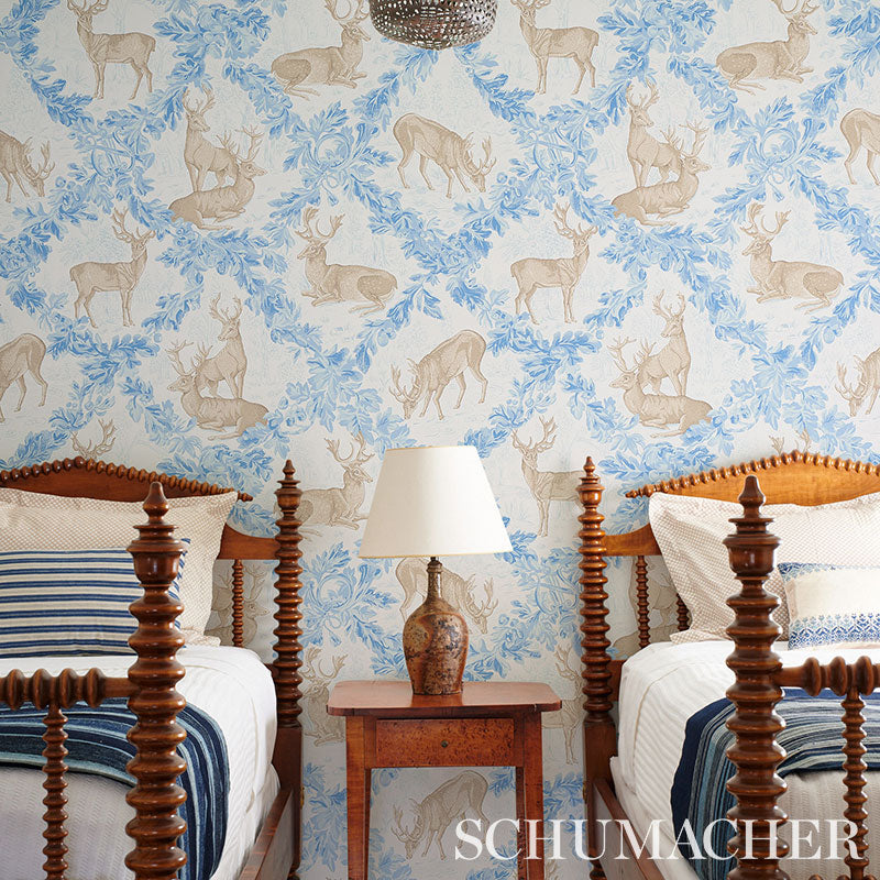 Schumacher Woburn Meadow Ice Wallpaper - Eade's Wallpaper