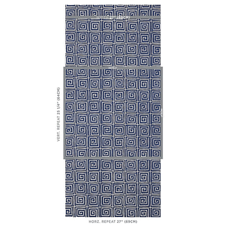 Schumacher Trousdale Midnight Blue Wallpaper