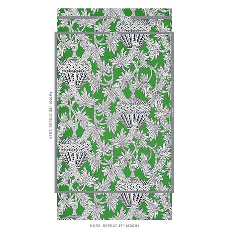 Schumacher Santarem Green Wallpaper - Eade's Wallpaper