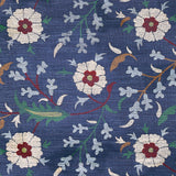 Schumacher Floralia Sisal Indigo Wallpaper
