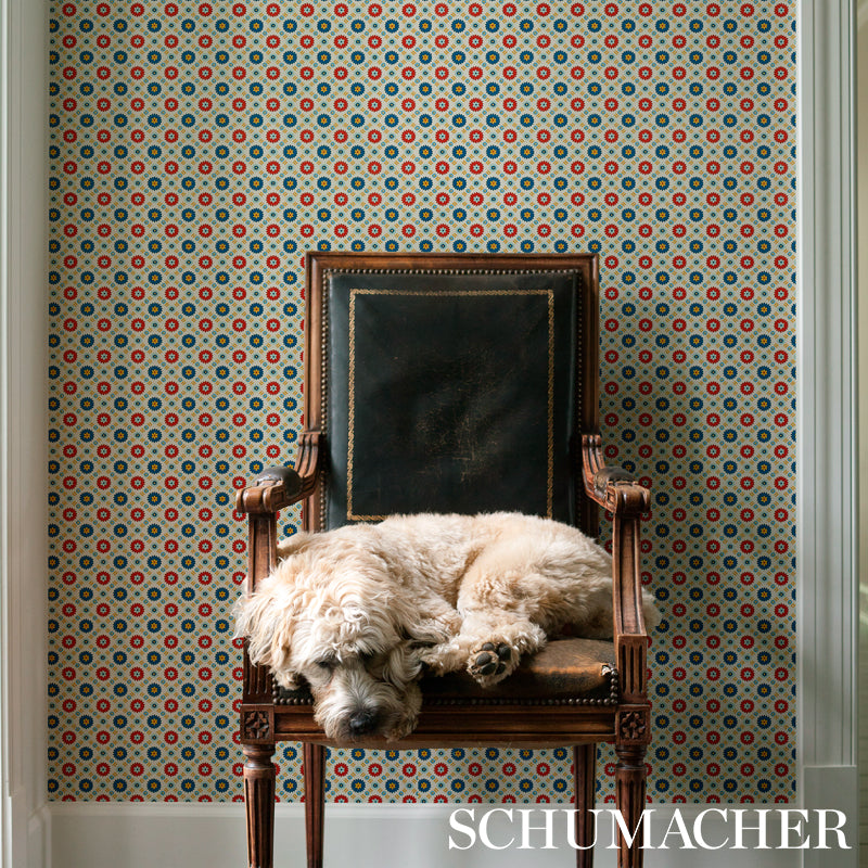Schumacher Larissa Ivory Wallpaper - Eade's Wallpaper