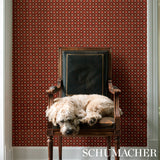 Schumacher Larissa Burgundy Wallpaper - Eade's Wallpaper