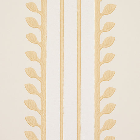Schumacher 5012851 ETRUSCAN STRIPE in IVORY & OCHRE Wallpape