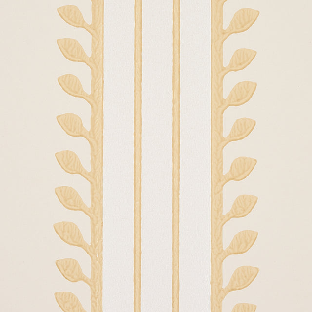 Schumacher 5012851 ETRUSCAN STRIPE in IVORY & OCHRE Wallpape