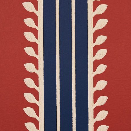 Schumacher 5012852 ETRUSCAN STRIPE in RED & BLUE Wallpaper -