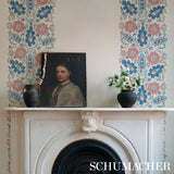 Schumacher Anatolia Blue & Red Wallpaper