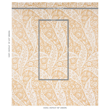 Schumacher Saz Paisley Ochre Wallpaper - Eade's Wallpaper